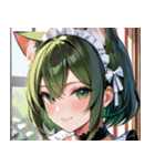 猫耳の緑髪 ＆ 穏やかな笑顔0（個別スタンプ：13）