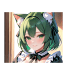 猫耳の緑髪 ＆ 穏やかな笑顔0（個別スタンプ：17）