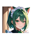 猫耳の緑髪 ＆ 穏やかな笑顔0（個別スタンプ：18）
