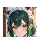 猫耳の緑髪 ＆ 穏やかな笑顔0（個別スタンプ：19）