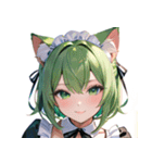 猫耳の緑髪 ＆ 穏やかな笑顔0（個別スタンプ：21）