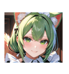 猫耳の緑髪 ＆ 穏やかな笑顔0（個別スタンプ：22）
