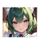 猫耳の緑髪 ＆ 穏やかな笑顔0（個別スタンプ：23）