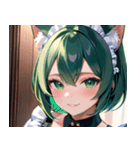 猫耳の緑髪 ＆ 穏やかな笑顔0（個別スタンプ：24）