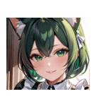 猫耳の緑髪 ＆ 穏やかな笑顔0（個別スタンプ：25）