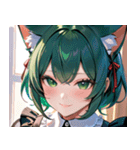 猫耳の緑髪 ＆ 穏やかな笑顔0（個別スタンプ：26）
