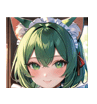 猫耳の緑髪 ＆ 穏やかな笑顔0（個別スタンプ：27）