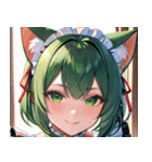 猫耳の緑髪 ＆ 穏やかな笑顔0（個別スタンプ：28）