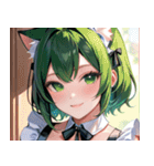 猫耳の緑髪 ＆ 穏やかな笑顔0（個別スタンプ：29）