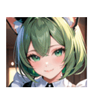 猫耳の緑髪 ＆ 穏やかな笑顔0（個別スタンプ：30）