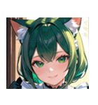 猫耳の緑髪 ＆ 穏やかな笑顔0（個別スタンプ：33）