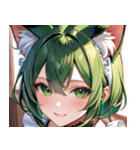 猫耳の緑髪 ＆ 穏やかな笑顔0（個別スタンプ：35）