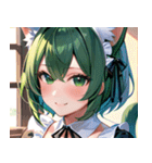 猫耳の緑髪 ＆ 穏やかな笑顔0（個別スタンプ：38）