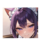 猫耳の紫髪 ＆ 見下すようなドヤ顔0（個別スタンプ：10）
