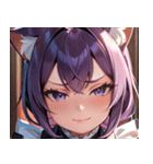 猫耳の紫髪 ＆ 見下すようなドヤ顔0（個別スタンプ：12）