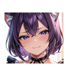 猫耳の紫髪 ＆ 見下すようなドヤ顔0（個別スタンプ：13）