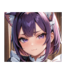 猫耳の紫髪 ＆ 見下すようなドヤ顔0（個別スタンプ：18）