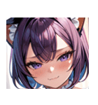 猫耳の紫髪 ＆ 見下すようなドヤ顔0（個別スタンプ：19）