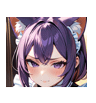 猫耳の紫髪 ＆ 見下すようなドヤ顔0（個別スタンプ：40）