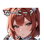 猫耳の赤髪 ＆ 可愛い拗ね顔（個別スタンプ：4）