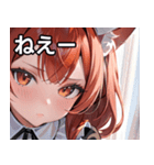 猫耳の赤髪 ＆ 可愛い拗ね顔（個別スタンプ：8）