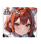 猫耳の赤髪 ＆ 可愛い拗ね顔（個別スタンプ：9）