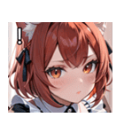猫耳の赤髪 ＆ 可愛い拗ね顔（個別スタンプ：14）