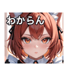 猫耳の赤髪 ＆ 可愛い拗ね顔（個別スタンプ：22）