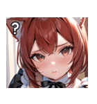 猫耳の赤髪 ＆ 可愛い拗ね顔（個別スタンプ：30）