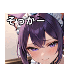 猫耳の紫髪 ＆ 見下すようなドヤ顔（個別スタンプ：10）