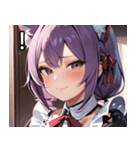 猫耳の紫髪 ＆ 見下すようなドヤ顔（個別スタンプ：14）
