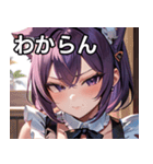 猫耳の紫髪 ＆ 見下すようなドヤ顔（個別スタンプ：22）