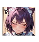猫耳の紫髪 ＆ 見下すようなドヤ顔（個別スタンプ：30）