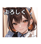 猫耳の茶髪 ＆ 温かい笑顔（個別スタンプ：21）