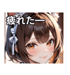 猫耳の茶髪 ＆ 温かい笑顔（個別スタンプ：23）