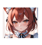猫耳の赤髪 ＆ 可愛い拗ね顔0（個別スタンプ：2）