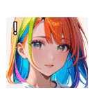 虹色の髪の少女1（個別スタンプ：14）