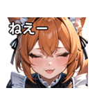 猫耳のオレンジ髪 ＆ ウィンク（個別スタンプ：8）