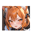 猫耳のオレンジ髪 ＆ ウィンク（個別スタンプ：14）
