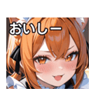 猫耳のオレンジ髪 ＆ ウィンク（個別スタンプ：31）