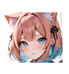 猫耳のパステルグラデヘア＆夢見心地な表情0（個別スタンプ：1）