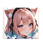 猫耳のパステルグラデヘア＆夢見心地な表情0（個別スタンプ：2）
