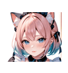 猫耳のパステルグラデヘア＆夢見心地な表情0（個別スタンプ：4）