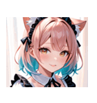 猫耳のパステルグラデヘア＆夢見心地な表情0（個別スタンプ：6）