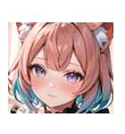 猫耳のパステルグラデヘア＆夢見心地な表情0（個別スタンプ：8）