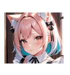 猫耳のパステルグラデヘア＆夢見心地な表情0（個別スタンプ：11）