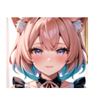 猫耳のパステルグラデヘア＆夢見心地な表情0（個別スタンプ：14）