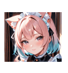 猫耳のパステルグラデヘア＆夢見心地な表情0（個別スタンプ：15）