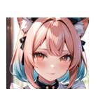猫耳のパステルグラデヘア＆夢見心地な表情0（個別スタンプ：17）
