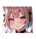 猫耳のパステルグラデヘア＆夢見心地な表情0（個別スタンプ：18）